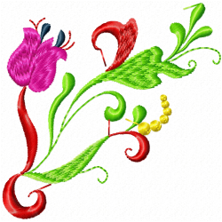 Flowers And Tree Embroidery Design 6